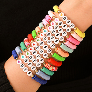<b>Team</b> <b>Bride</b> Bracelet Set Colorful Polymer Clay Heart Letter Beads Unisex Gift Jewelry - Product Image 4