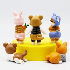 5 pièces/ensemble Q Ver. Figurine d'animal en PVC Mofusand Cos, lapin, chat, pour boîte à œufs Catcher, machine de jeu Gashapon, jouet de prix - Product Image 2
