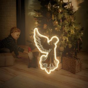Kniender Engel Neonschild LED-Schilder zur Weihnachtsbaumdekoration Heiliges Licht Schild Wanddekoration Individuelle Geschenke für Kirchendekoration - Product Image 5