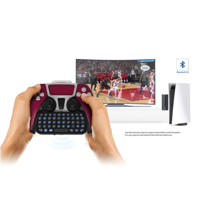 P5 Gamepad Wireless Keyboard with Backlight for PS5 Game Controller External Keyboard With Clip for Voice Chat