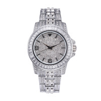 Hip Hop vergoldet Micro CZ Diamant Großhandel Luxus uhr Schmuck Männer Frauen Handgelenk Quarzuhren
