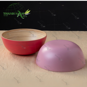 Customized OEM Bamboo <b>Bowl</b> Set for Salad and Snack Serving with Eco Coating and Logo Printing Spun Bamboo <b>Bowl</b> - Product Image 1