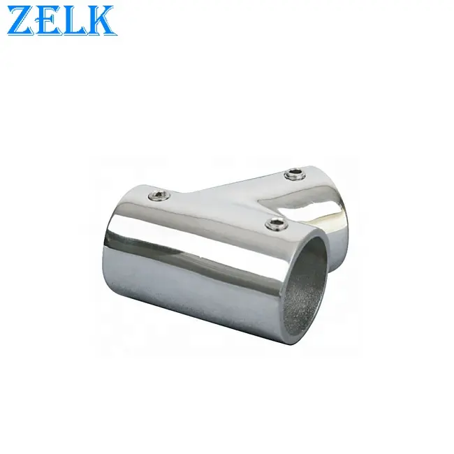 Marine Hardware Mirror Polished Stainless Steel Boat Pipe Fitting 60 Degree Universal Tee Left