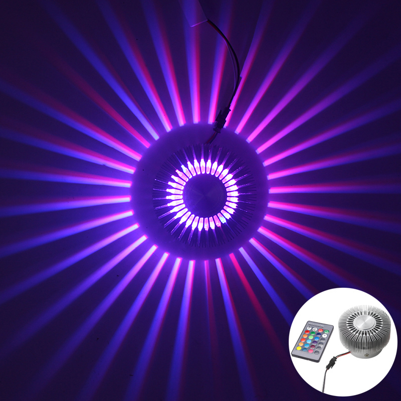 LED Night Light Wall-Mounted LED Lamp Colorful RGB Controller Creative Simple Decoration Living Room Lighting Modern