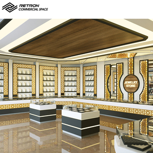 Custom Luxury LED Jewelry Showcase <b>Wall</b> Display Counter with Eco-Friendly Waterproof Design for Modern Jewelry Shop Interior - Product Image 1