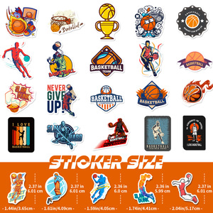 50 Hojas de Pegatinas de Baloncesto con Diseño de Graffiti, Estilo Americano, Nuevas Pegatinas Deportivas de la NBA con Estrellas del Baloncesto - Product Image 3