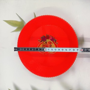 Plato redondo rojo para frutas con diseño de doble felicidad, plato para frutas secas de boda, plato para dulces, plato para frutas para la sala de estar del hogar - Product Image 3