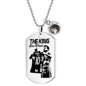 Collier Messi en acier inoxydable <span class=keywords><strong>Pendentif</strong></span> étoile de football à la mode avec chaîne à maillons en forme de coeur pour les fans de football Collection de cadeaux d'accessoires - Product Image 5