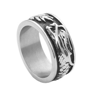 European Style <b>Titanium</b> Steel Dragon <b>Ring</b> Men's Punk Animal Design Silver Color Jewelry Gift 26090 - Product Image 1