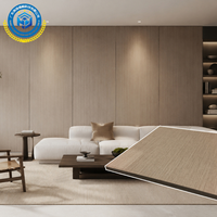Revêtement mural en WPC à texture de tissu imperméable, effet carbone cristal, sans formaldéhyde, panneau décoratif intérieur en bois-plastique