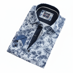 Camisa Casual Azul Marino para Hombre, 100% Algodón, Diseño de Diseñador - Product Image 2