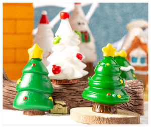 Home Decoration Desk Table Top 3D Diy <strong>Snow</strong> <strong>Ball</strong> Mini Tree Miniature Ornament Xmas Decoration Trees Resin Christmas Figurine Toy - Product Image 2