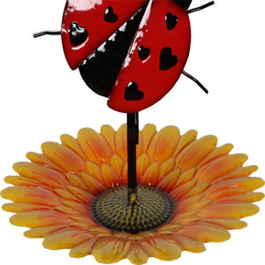 Plateau à fleurs en fer blanc, Design <span class=keywords><strong>coccinelle</strong></span>, pour mangeoire d'oiseaux - Product Image 3