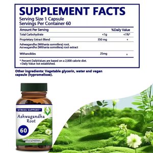 Cápsulas de Ashwagandha Premium, suplemento de soporte para el estrés, impulso de energía, gestión natural del estrés, ayudas para la relajación - Product Image 2