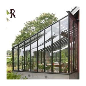 Moderna Sala de Estar Exterior Americana con Techo de Vidrio, Marco de Aluminio y Malla de Acero Inoxidable Vertical para Casas y Villas - Product Image 6