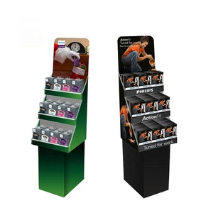 Tùy chỉnh tái chế sóng đứng sàn hiện đại hiển thị các tông kệ cho cửa hàng bán lẻ đồ ăn nhẹ trái cây cho Pop POS - Product Image 1