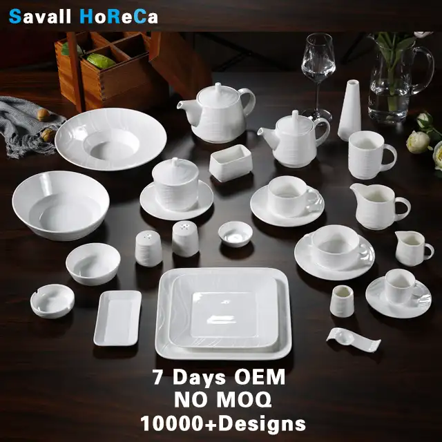Savall HoReCa-vajilla de porcelana de hueso, juego de vajilla de cerámica para restaurante y hotel, 16 Uds.
