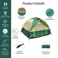 Tenda Camping Ringan Empat Musim Bahan Oxford Mesh Anti Air dan Bernapas dengan Mekanisme Hidrolik Otomatis untuk 1-2/3-4 Orang