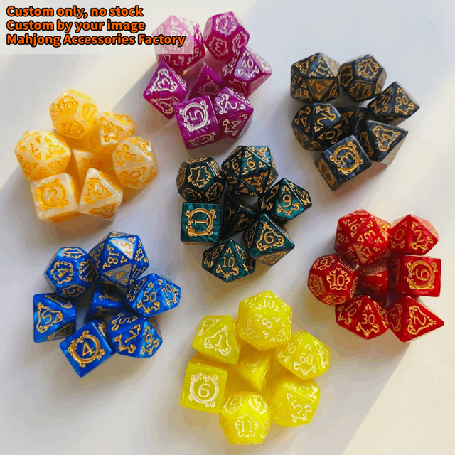 Factory Custom D20 Polyhedral Acrylic DND Dice Set 20mm Sided DICE for Board & RPG Games Factory Direct