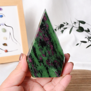 New Arrival Natural <strong>Stones</strong> and Healing Crystal <strong>Ruby</strong> Zoisite Flame-shaped Crystal Carvings Decorations - Product Image 3