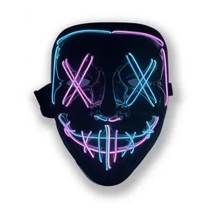ハロウィンパージマスクLedライトアップ怖いマスク大人のための発光フェイシャルマスク衣装フェスティバルパーティー