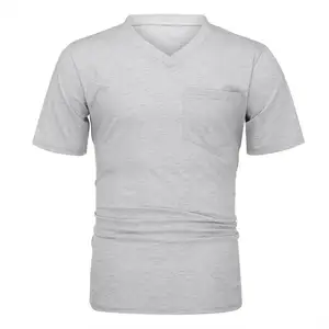 เสื้อยืดคอวีมีกระเป๋าแบบบางสำหรับฤดูร้อน,เสื้อออกกำลังกายแขนสั้นเสื้อยืดคุณภาพเยี่ยมพิมพ์ลายโลโก้ได้ตามต้องการ - Product Image 1