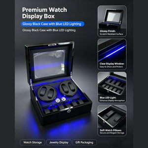 Caja Giratoria para Relojes de Madera con 2 Ranuras Giratorias + 6 Espacios de Almacenamiento para Relojes Mecánicos Automáticos - Product Image 1