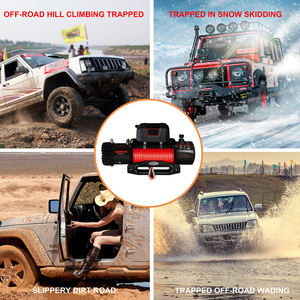 Vente en gros d'équipements tout-terrain 4x4, <span class=keywords><strong>treuil</strong></span> électrique 13500LB 12V/24V 4WD, <span class=keywords><strong>corde</strong></span> <span class=keywords><strong>Dyneema</strong></span>, commande sans fil, frein automatique, récupération hors route - Product Image 5