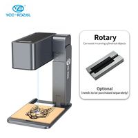 Nouvelle machine de gravure laser à diode refroidie par air YEELASER, pliable et portable, 5W, pour le marquage du bois, du cuir, du bambou, du tissu, DXF/BMP