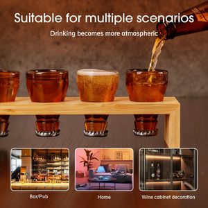 Juego de Vasos de Chupito de Cerveza en Forma de Botella BespritGift con Tabla de Servir de Bambú, Ideas de Regalo <span class=keywords><strong>para</strong></span> el Día del Padre, Regalos Personalizados <span class=keywords><strong>para</strong></span> <span class=keywords><strong>Cumpleaños</strong></span> de Hombre - Product Image 3