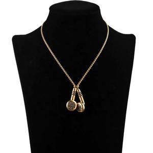 New Arrivals Stainless Steel Headset Design Charm Earphone Pendant Necklace Earplug Gold Steel Color - Product Image 4
