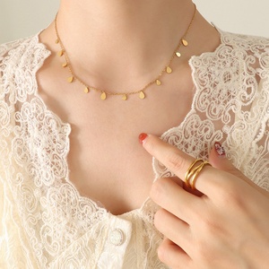 Wholesale Small Charm Eye Necklace Stainless Steel Gold Plated Custom <b>Choker</b> Necklace for Women - Product Image 2