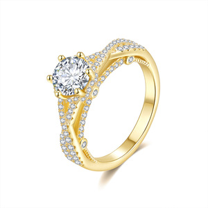 Bague en argent sterling S925 torsadée avec halo de fleurs et moissanite 2026 – Cadeau de fiançailles de luxe élégant pour femme - Product Image 1