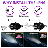 Phares à LED JC-81 Haut Lumens 2,5 Pouces 96W Double Laser Double Lumière Super Dissipation de Chaleur Lentille de Projecteur Bi-LED