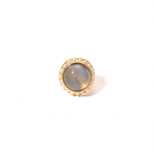 Anillo de Moda de Acero Inoxidable 316L con Baño de Oro PVD, Piedra Redonda con Detalle de Perla - Product Image 2