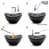 Brasero portable en ciment sans fumée pour table, foyer bioéthanol intérieur/extérieur, pour S'mores, cheminée bio, vente en gros personnalisée