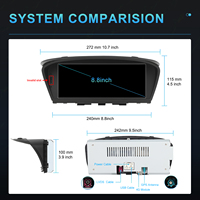 Hikity pour BMW 3/5 Series E60 2009-2012 8.8 ''autoradio Carplay Android Auto WIFI GPS double systèmes voiture d'origine + système Android