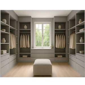 Mobili Moderni per Camera da Letto, Sistema Modulare di Armadio a Muro a Forma di U con <span class=keywords><strong>Tavolo</strong></span> da Toeletta - Product Image 2