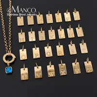 EManco - Collares de Acero Inoxidable Minimalistas de Lujo con Colgante de Circonita Cúbica con Nombre Personalizado para Mujer, Alfabeto Completo, Dropshipping