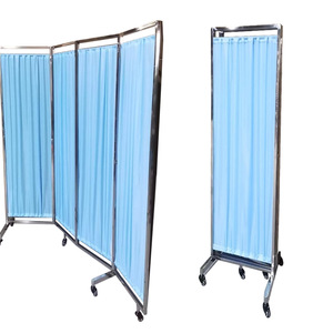 Biombo plegable de acero inoxidable HX-B06 con tela divisoria para hospitales, clínicas, salones y entradas. - Product Image 1