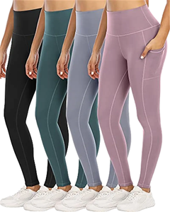 Pantalones <span class=keywords><strong>de</strong></span> Yoga Ajustados <span class=keywords><strong>de</strong></span> Cintura Alta para Mujer, con Bolsillos Laterales, Spandex/Nylon, <span class=keywords><strong>El</strong></span>ásticos en Cuatro Direcciones, Secado Rápido, para Gimnasio y Entrenamiento - Product Image 1