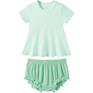 Conjunto de camiseta y pantalones cortos de verano para niñas pequeñas BambooBud, viscosa de bambú, 3 meses-6 años, ropa transpirable para bebés - Product Image 1
