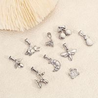 YIMEIL & RVS 18K Goud/Zilver Geplateerde Multi Koeienhoorn Tas Fruit Hond Bij Dier DIY Thema Hangertje Accessoires
