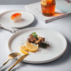 Plato Plano de Porcelana Nórdico Moderno para Pasta, Desayuno y Cena, Apto para Microondas, Uso Doméstico y Comercial - Product Image 1