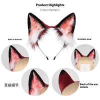 Ensemble de costumes de zootopie Nick Fox fait à la main, oreilles d'animaux mignons, bandeau d'oreille et queue de renard, accessoires fabriqués à partir de fausse fourrure