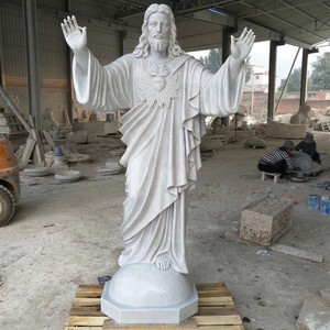 Handmade Life Size Indoor Decoration Western Style Religious Figure Marble Sculpture Jesus Christ Marble Religious Statues <b>White</b> - Product Image 4