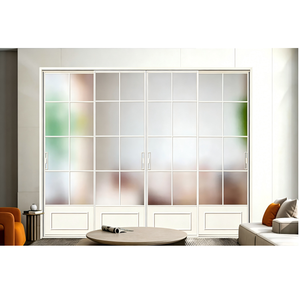 Sistema de <span class=keywords><strong>Puerta</strong></span> <span class=keywords><strong>Corredera</strong></span> de Vidrio de Alta Gama con Función Antirrobo, Vidrio Templado Doble, Marco de Aleación de Titanio y Magnesio, Entrada sin Marco para Villa - Product Image 4