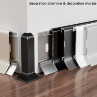 Plinthe Moderne en Alliage d'Aluminium Résistante à l'Eau, Durable, pour Bordure Murale et de Sol, Profil Décoratif Intérieur
