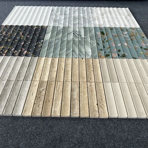 Mosaïques de marbre <span class=keywords><strong>travertin</strong></span> beige de luxe moderne Surface concave de cambrure brossée antique pour parquet mural intérieur Caractéristique pour hôtels - Product Image 6
