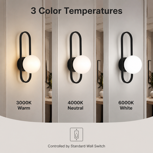 Lámpara de Pared LED Moderna con Pantalla de Acrílico y Cuerpo de Hierro, para Dormitorio o Sala de Estar, CCT Seleccionable 3000K 6000K - Product Image 4